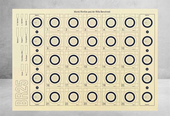 Benchrest Skydeskiver 25 m, 100 stk 